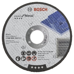 Bosch - 115*2,5 mm Expert Serisi Düz Metal Kesme Diski (Taş)